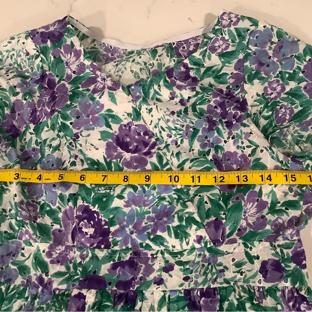 Floral Purple & Green Dress - Picture 5 of 6